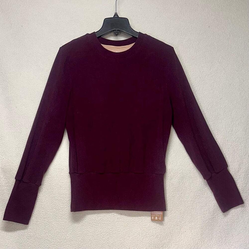 OGL Eco Mousse Built In Bra Long Sleeve Top Plum Size Medium NWT